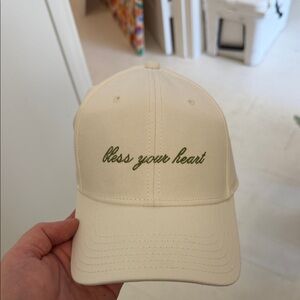 Cream Baseball Cap with Embroidered Text